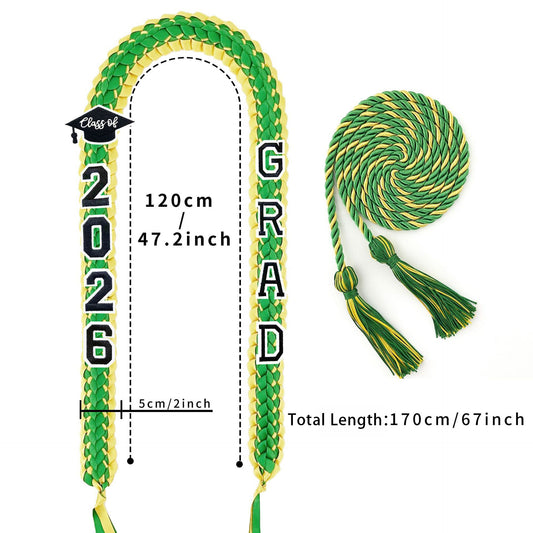 Custom Name Graduation Ribbon Lei with Honor Cord