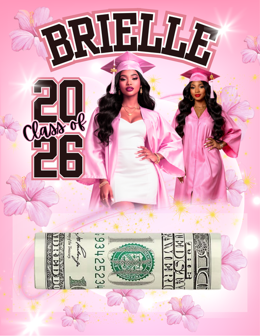 Custom Graduation Money Holder Card | Personalized Grad Photo Card with Clear Bubble