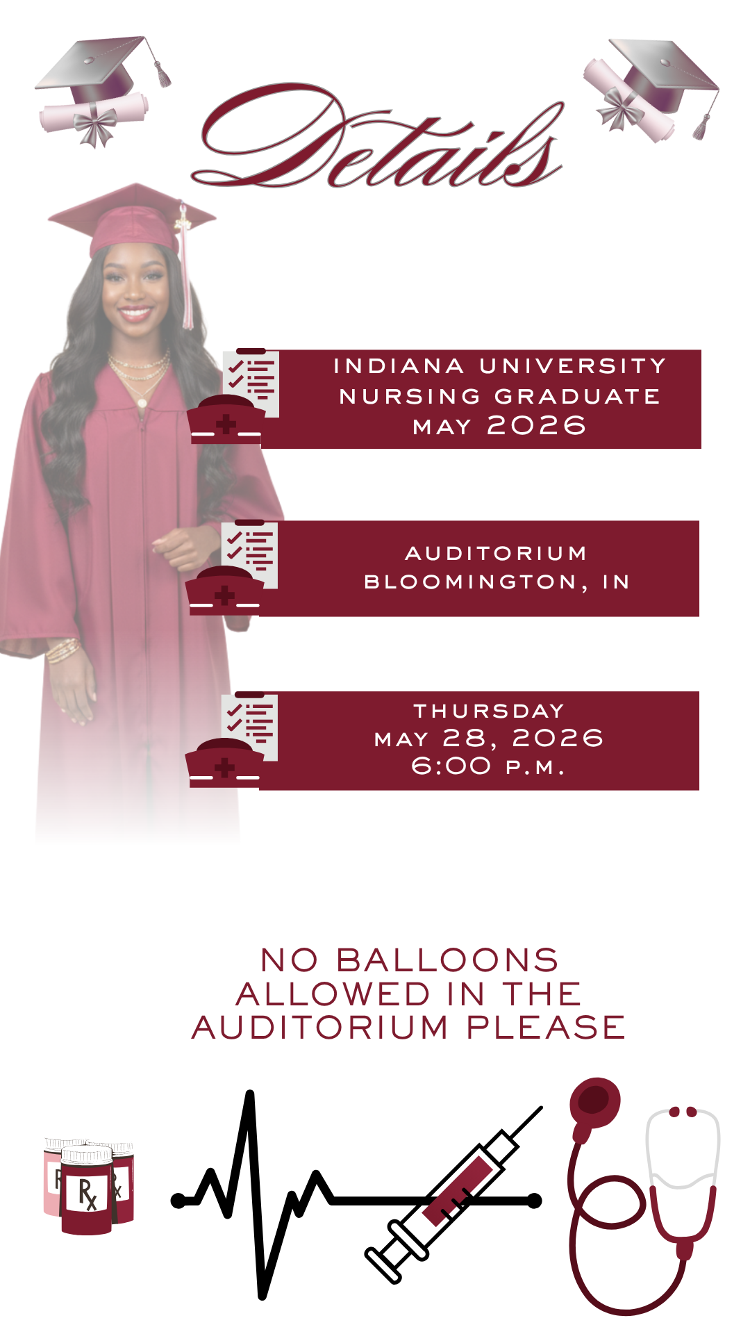 Custom Digital Graduation Invitation | 3-Page Video Invite (Music or No Music)