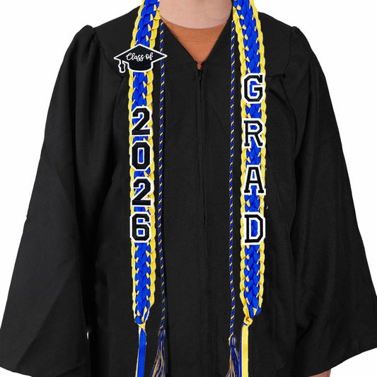 Custom Name Graduation Ribbon Lei with Honor Cord
