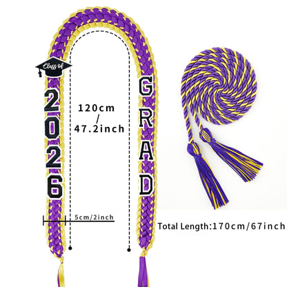 Custom Name Graduation Ribbon Lei with Honor Cord
