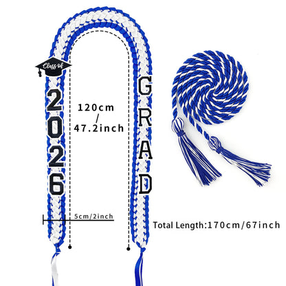 Custom Name Graduation Ribbon Lei with Honor Cord