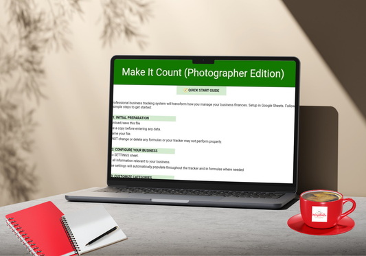Make It Count (Photographer Edition) Income and Expense Tracker Bundle