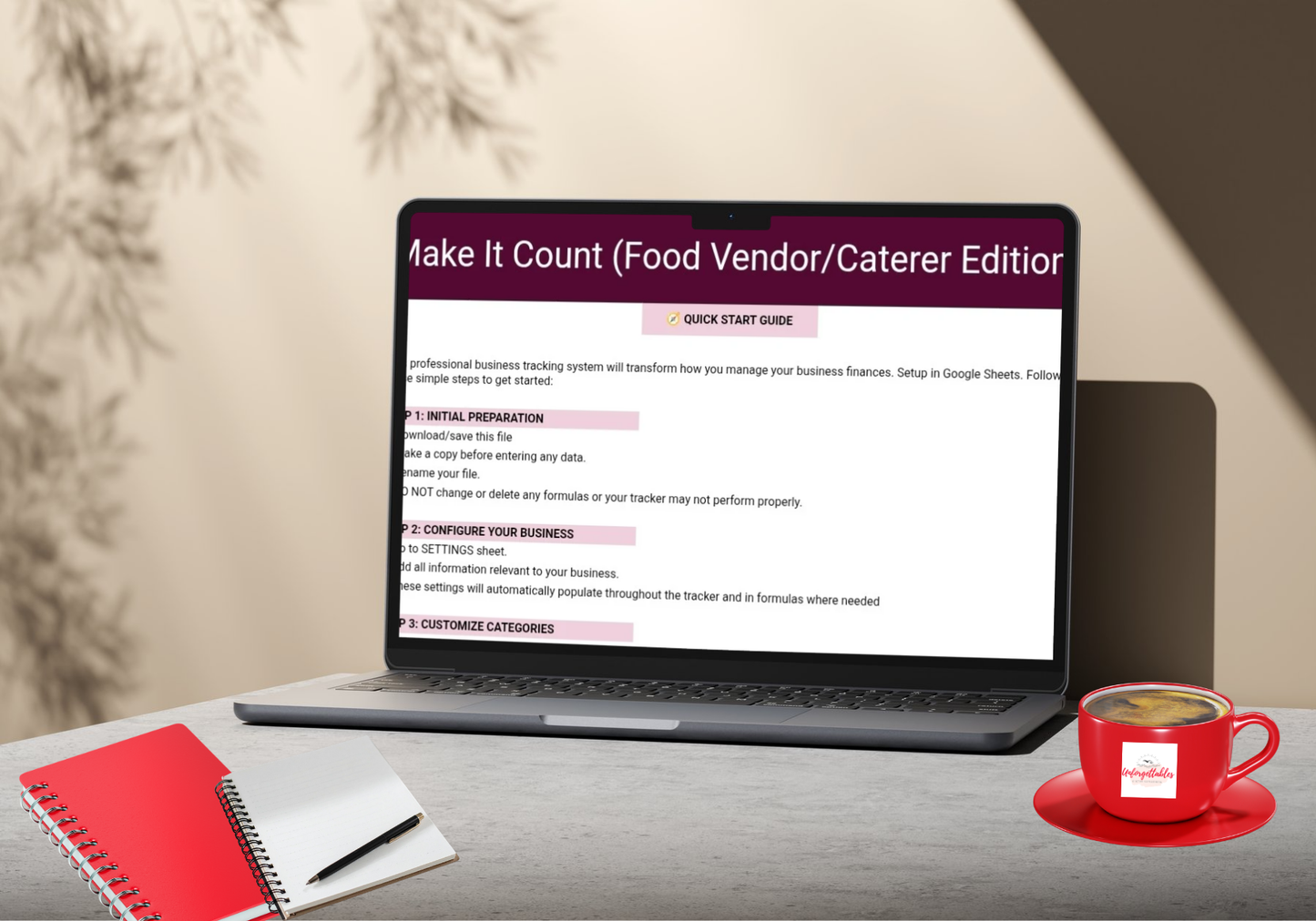 Make It Count (Food Vendor/Caterer Edition) Income and Expense Tracker Bundle