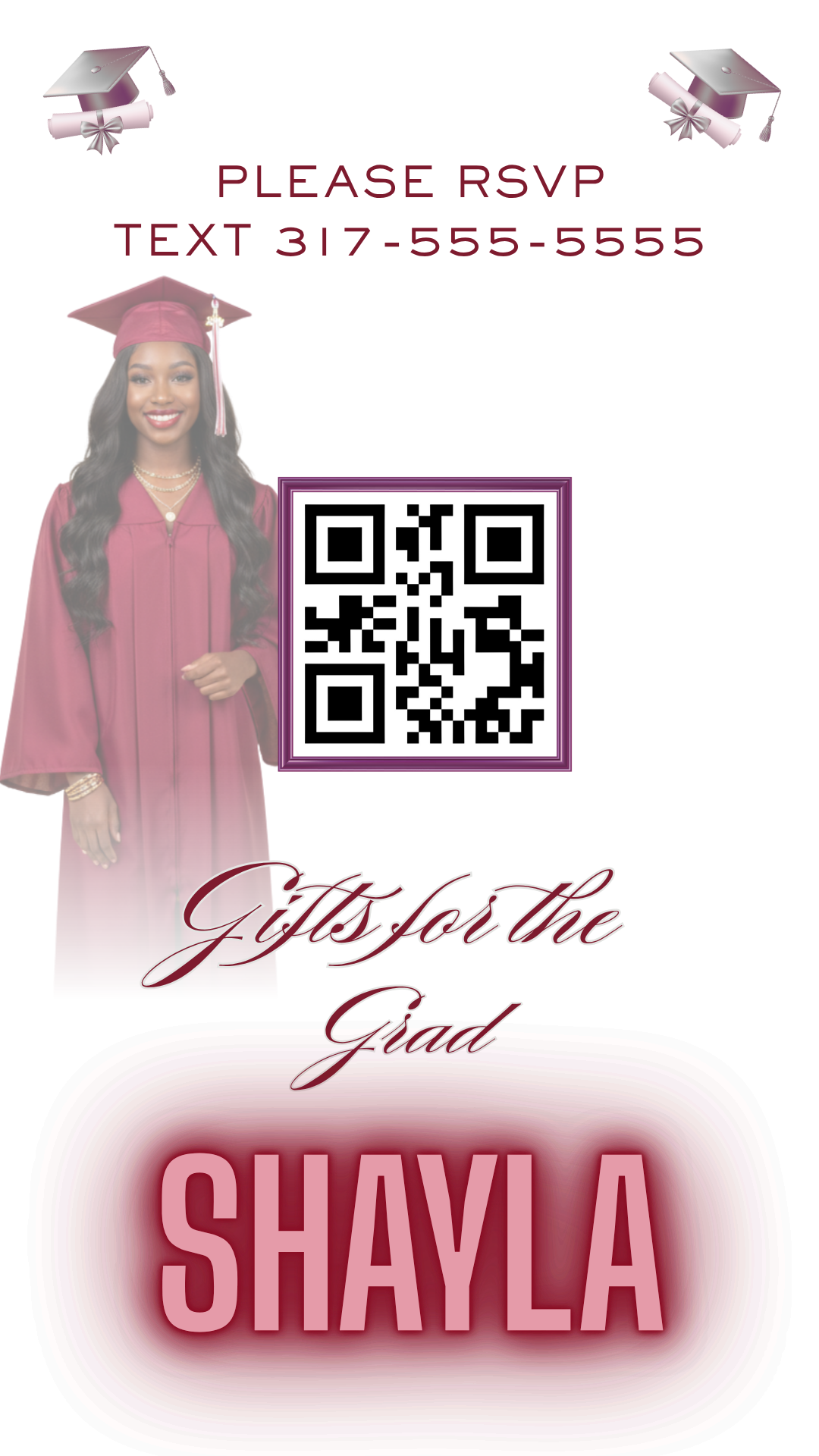 Custom Digital Graduation Invitation | 3-Page Video Invite (Music or No Music)