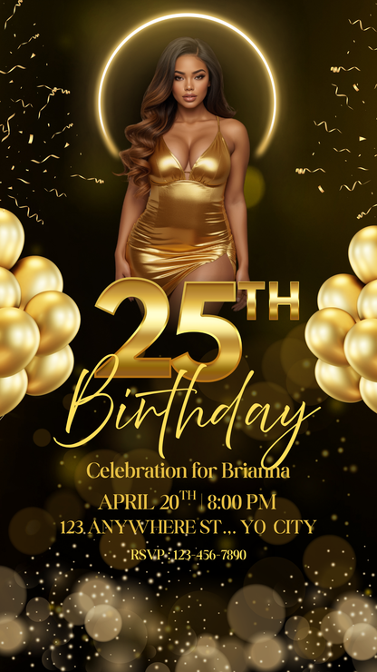 Custom Digital Birthday Invitation | 3-Page Video Invite Music Option