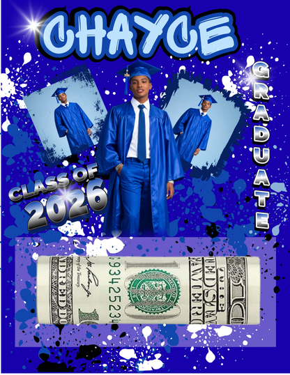 Custom Graduation Money Holder Card | Personalized Grad Photo Card with Clear Bubble