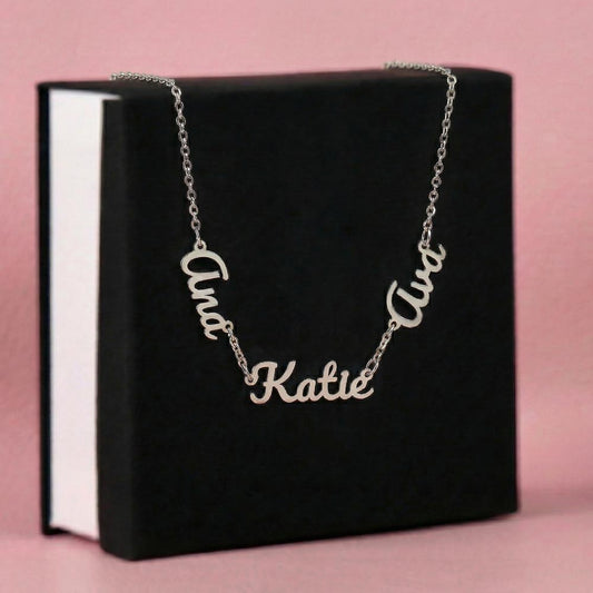 Personalized Name Necklace – Custom 2 or 3 Name Script Necklace