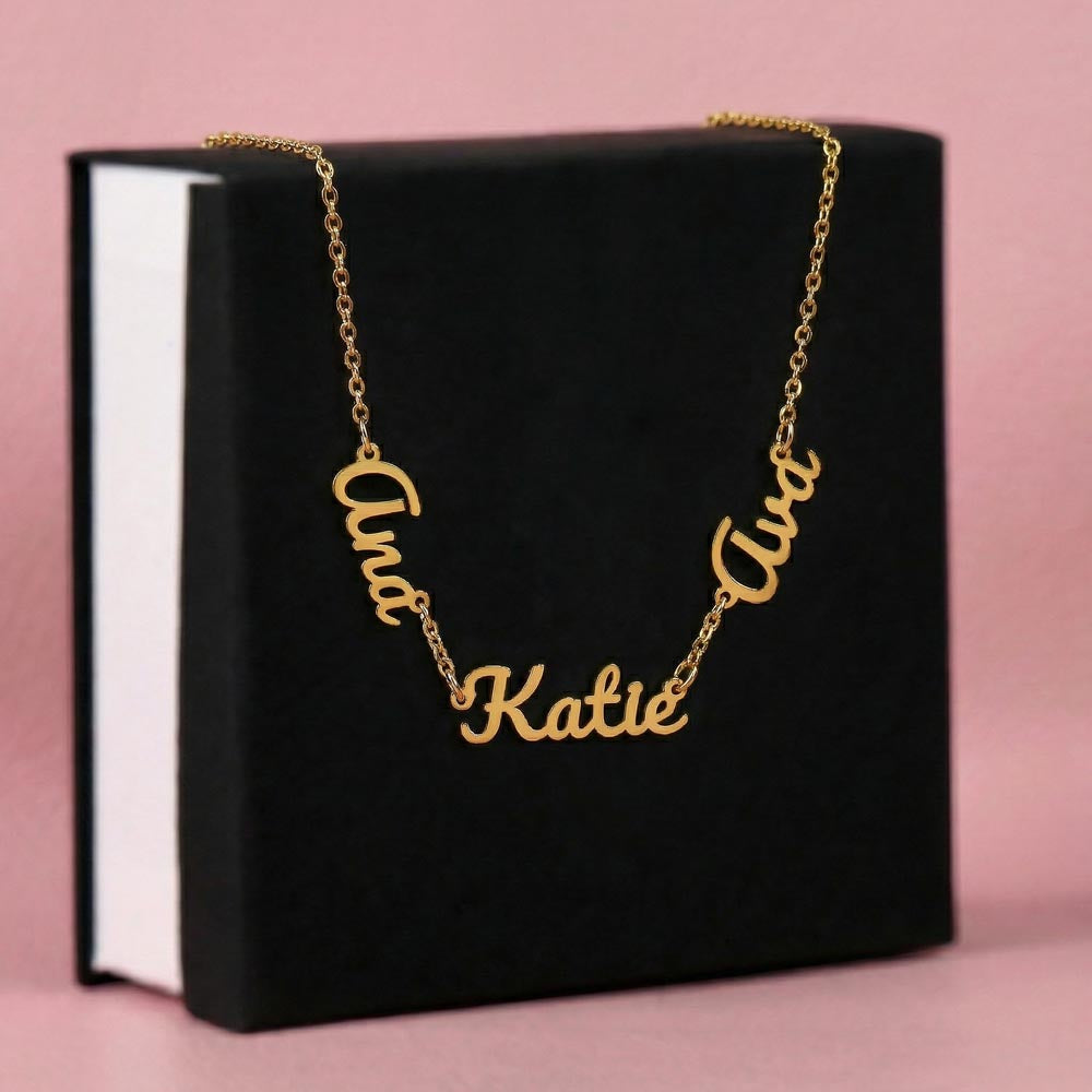 Personalized Name Necklace – Custom 2 or 3 Name Script Necklace