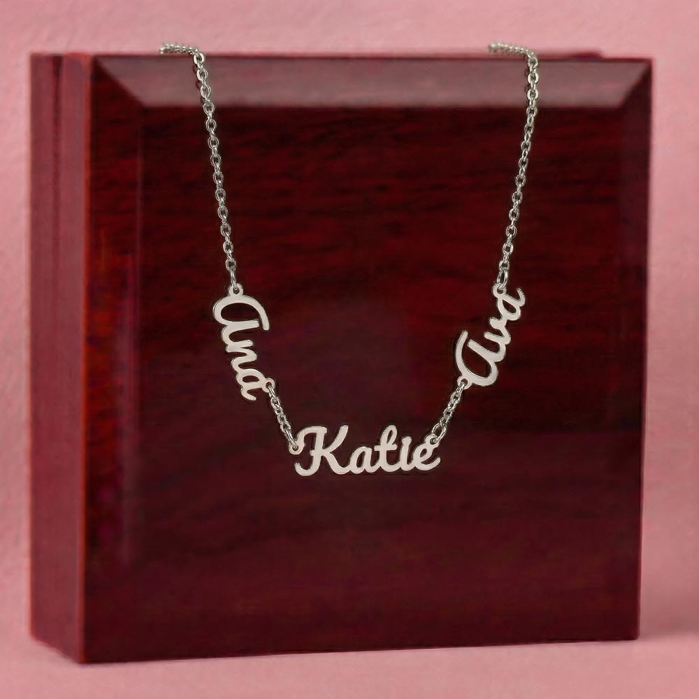 Personalized Name Necklace – Custom 2 or 3 Name Script Necklace