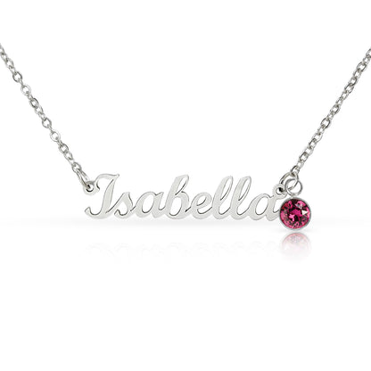 Custom Name Necklace with Birthstone – Personalized Gift