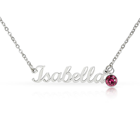 Custom Name Necklace with Birthstone – Personalized Gift
