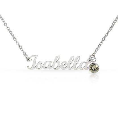 Custom Name Necklace with Birthstone – Personalized Gift