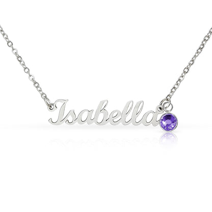 Custom Name Necklace with Birthstone – Personalized Gift