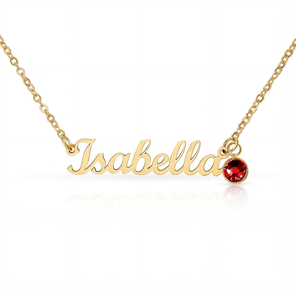 Custom Name Necklace with Birthstone – Personalized Gift