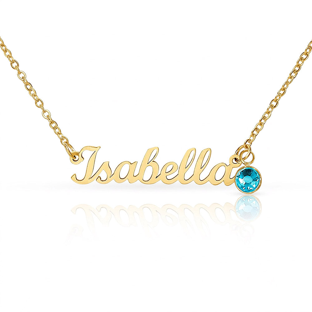 Custom Name Necklace with Birthstone – Personalized Gift
