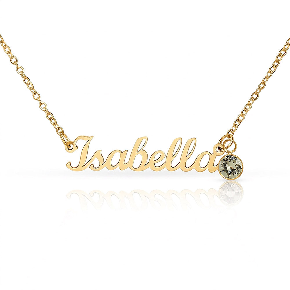 Custom Name Necklace with Birthstone – Personalized Gift