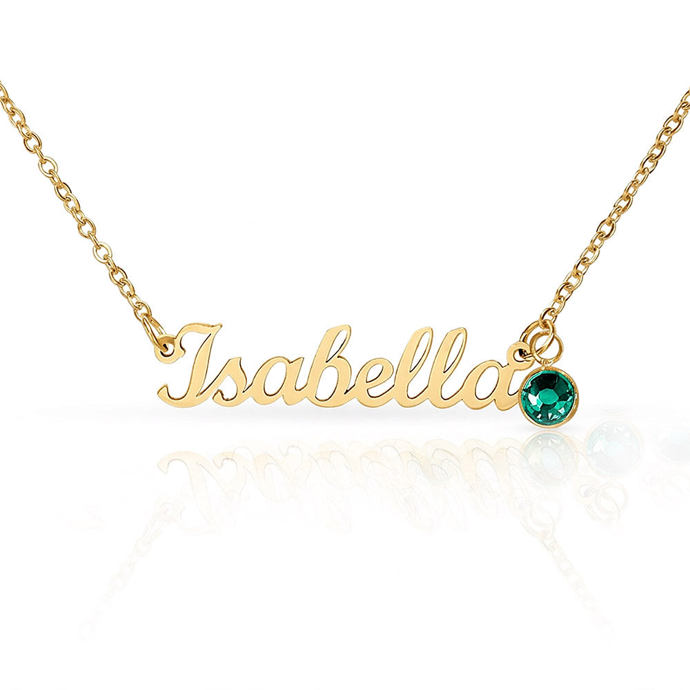 Custom Name Necklace with Birthstone – Personalized Gift