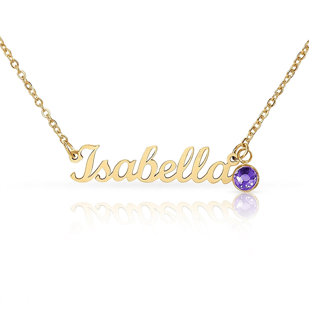 Custom Name Necklace with Birthstone – Personalized Gift
