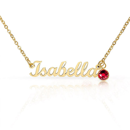 Custom Name Necklace with Birthstone – Personalized Gift