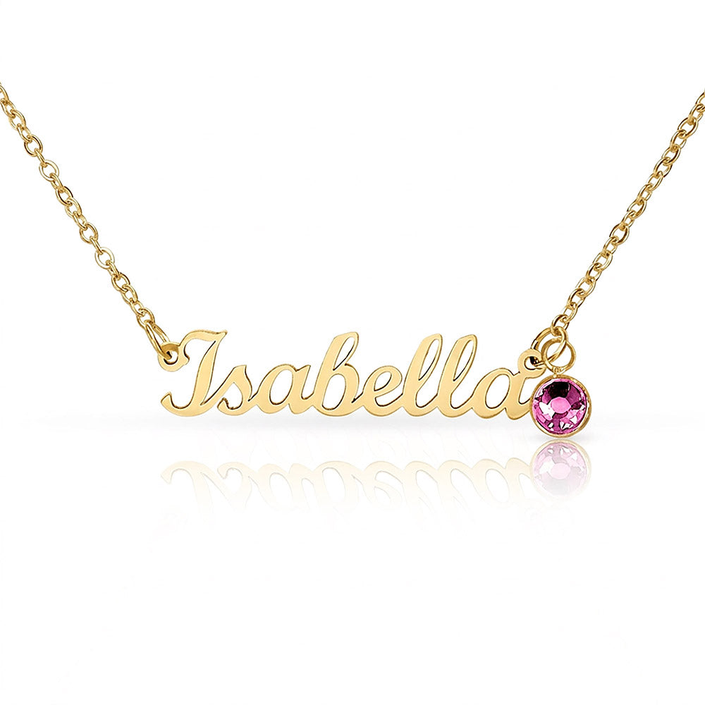 Custom Name Necklace with Birthstone – Personalized Gift