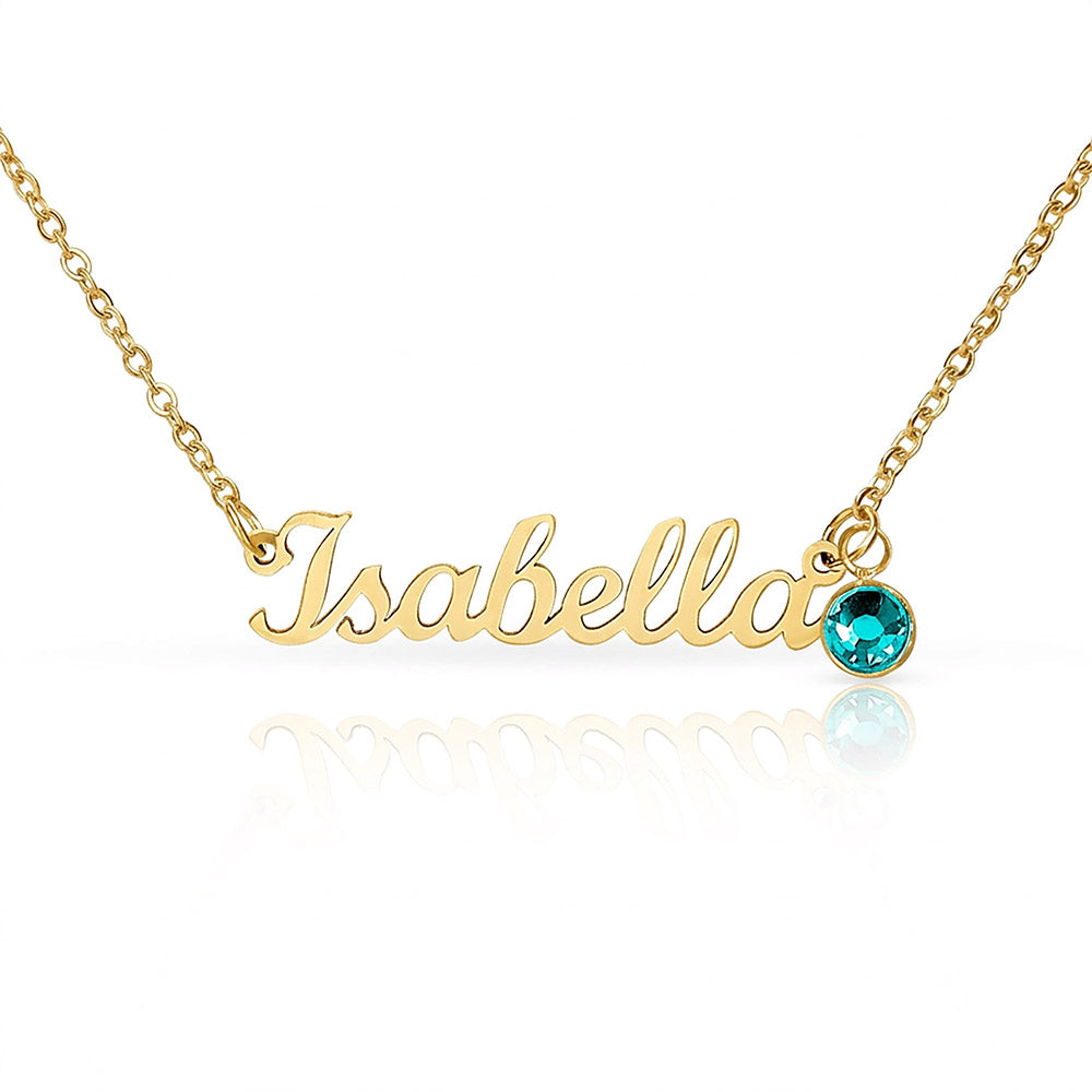 Custom Name Necklace with Birthstone – Personalized Gift