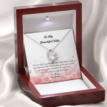 “To My Beautiful Wife" Heart Pendant Necklace – The Message She'll Never Forget