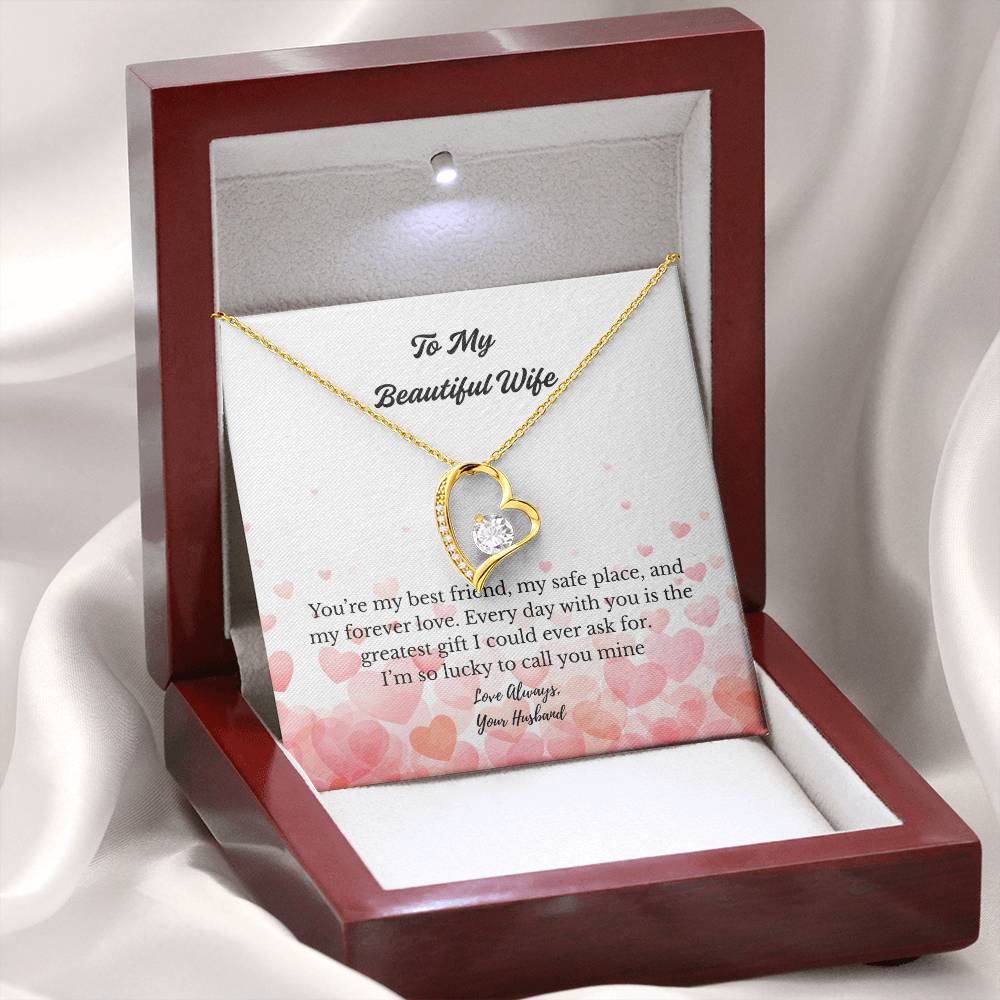“To My Beautiful Wife" Heart Pendant Necklace – The Message She'll Never Forget