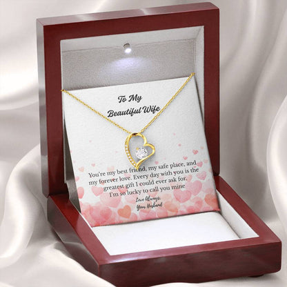“To My Beautiful Wife" Heart Pendant Necklace – The Message She'll Never Forget