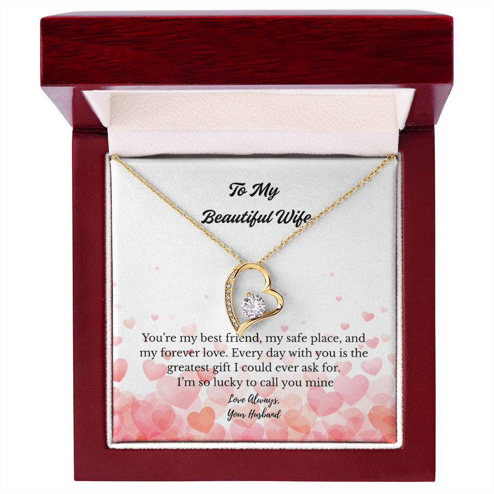 “To My Beautiful Wife" Heart Pendant Necklace – The Message She'll Never Forget