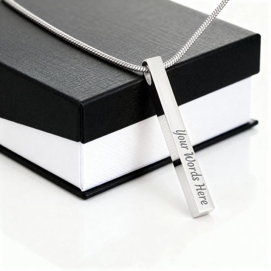 Custom Engraved 4-Sided Stick Necklace