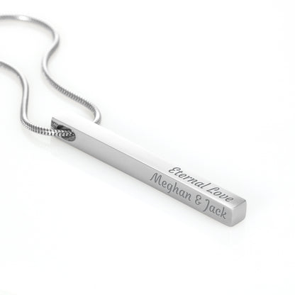 Custom Engraved 4-Sided Stick Necklace