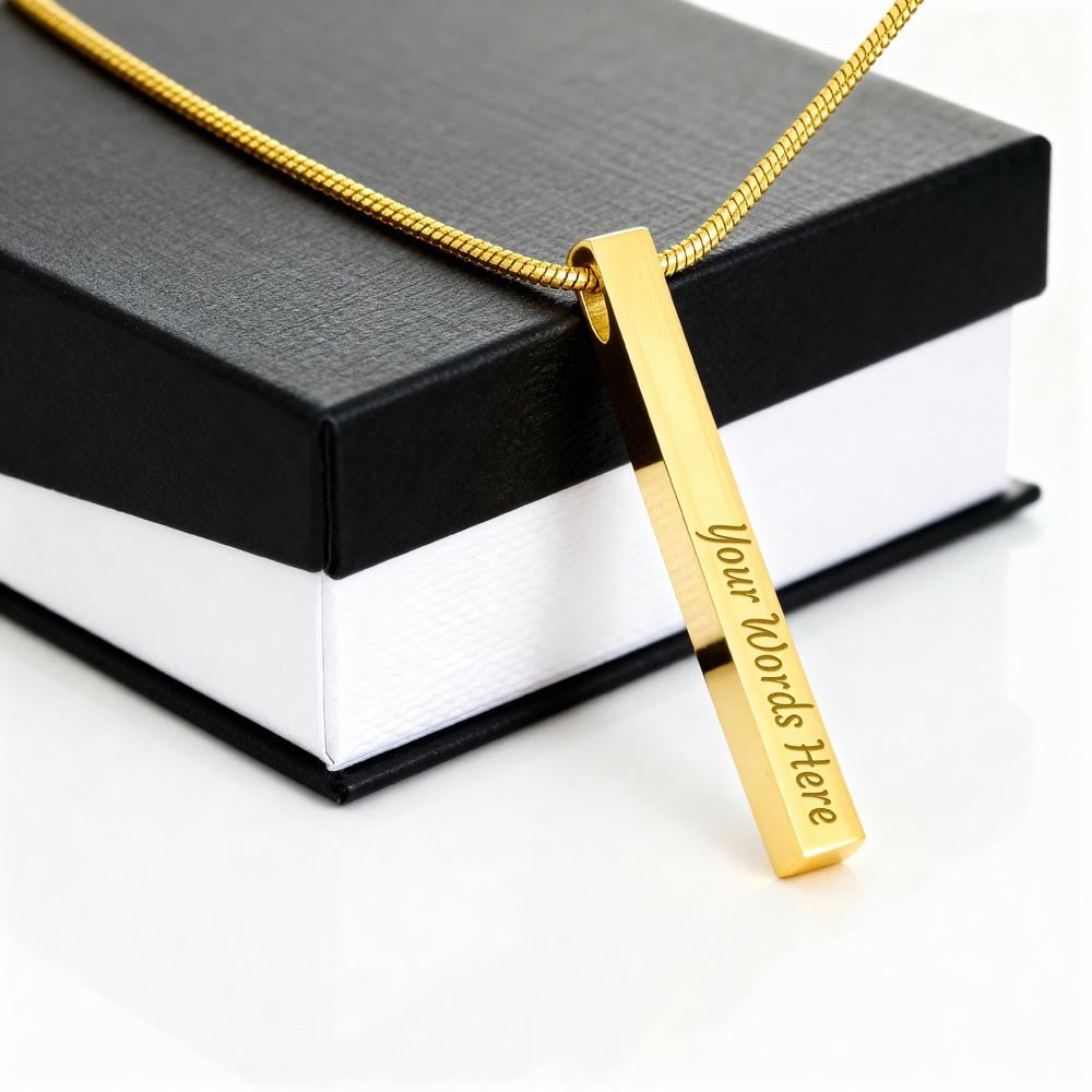 Custom Engraved 4-Sided Stick Necklace