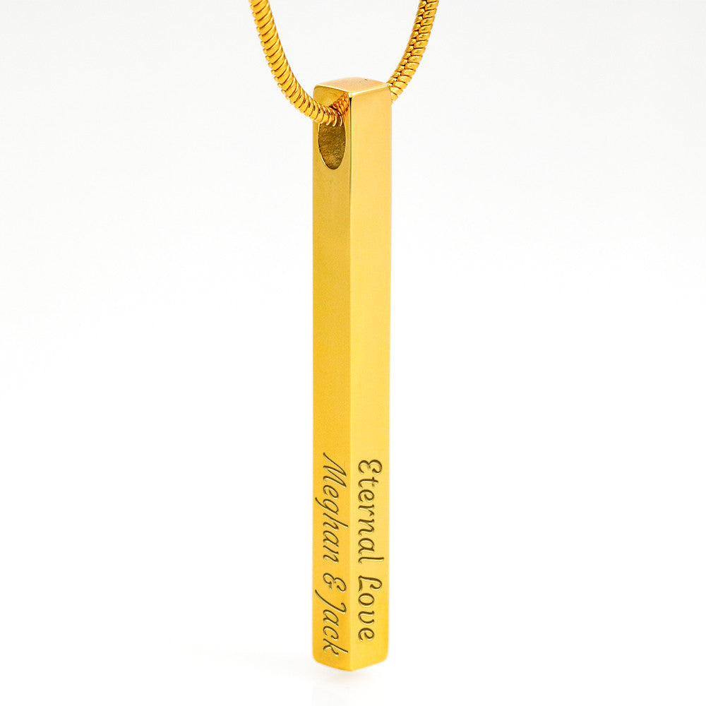 Custom Engraved 4-Sided Stick Necklace