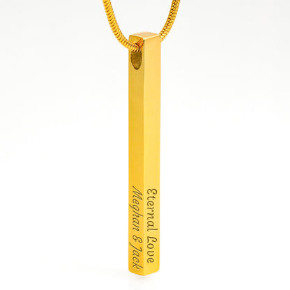 Custom Engraved 4-Sided Stick Necklace