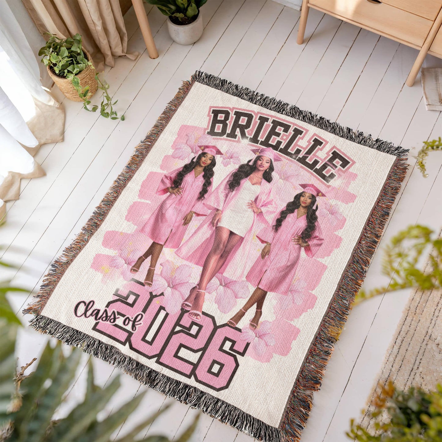 Heirloom Graduation Photo Woven Blanket – Custom Class of 2026 Keepsake