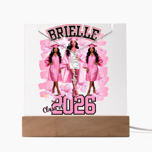 Graduation Acrylic Keepsake + Custom Name Necklace Bundle – The Ultimate Grad Glow-Up Gift