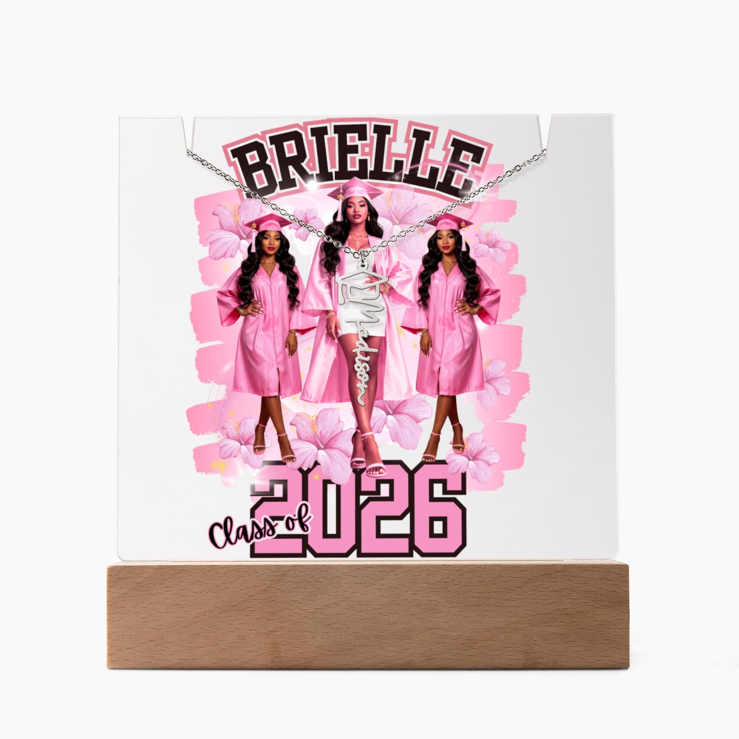 Graduation Acrylic Keepsake + Custom Name Necklace Bundle – The Ultimate Grad Glow-Up Gift