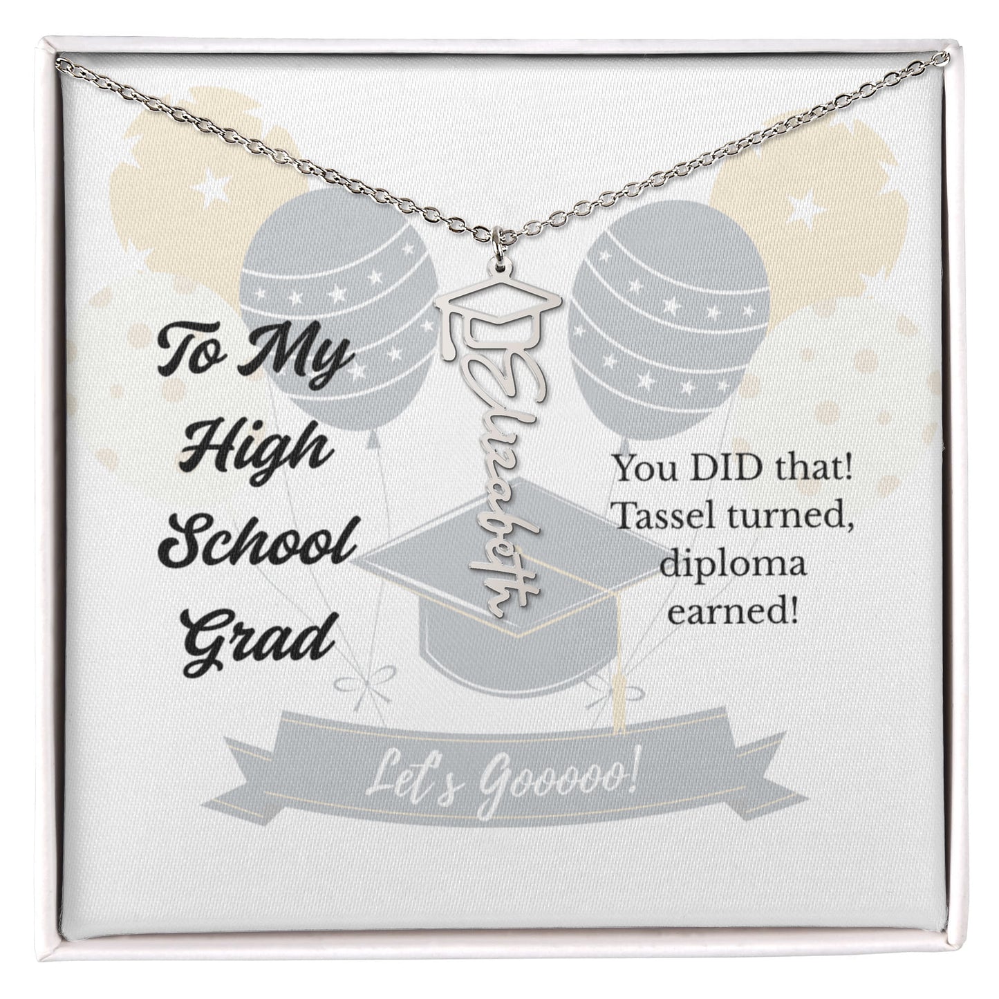 Custom Graduation Name Necklace To My High School Grad