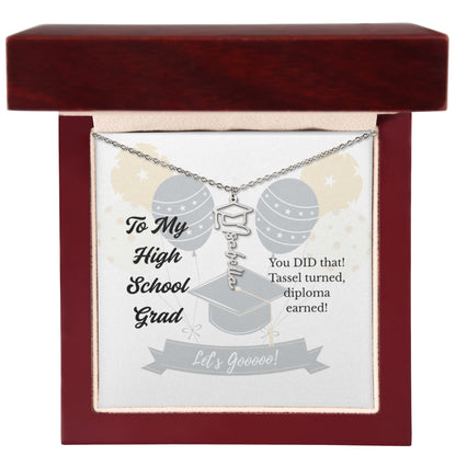 Custom Graduation Name Necklace To My High School Grad