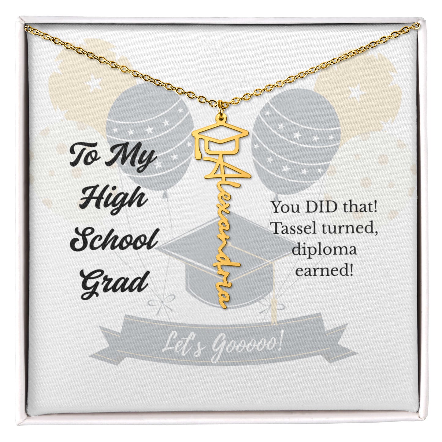 Custom Graduation Name Necklace To My High School Grad