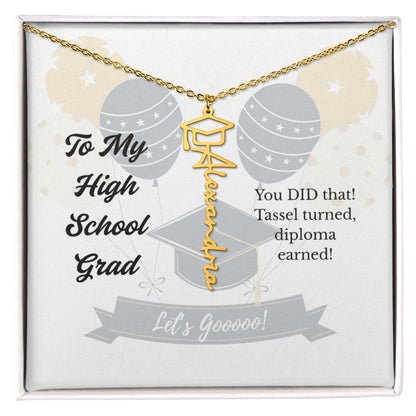 Custom Graduation Name Necklace To My High School Grad