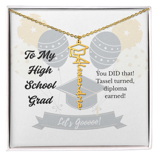 Custom Graduation Name Necklace To My High School Grad