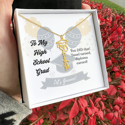 Custom Graduation Name Necklace To My High School Grad