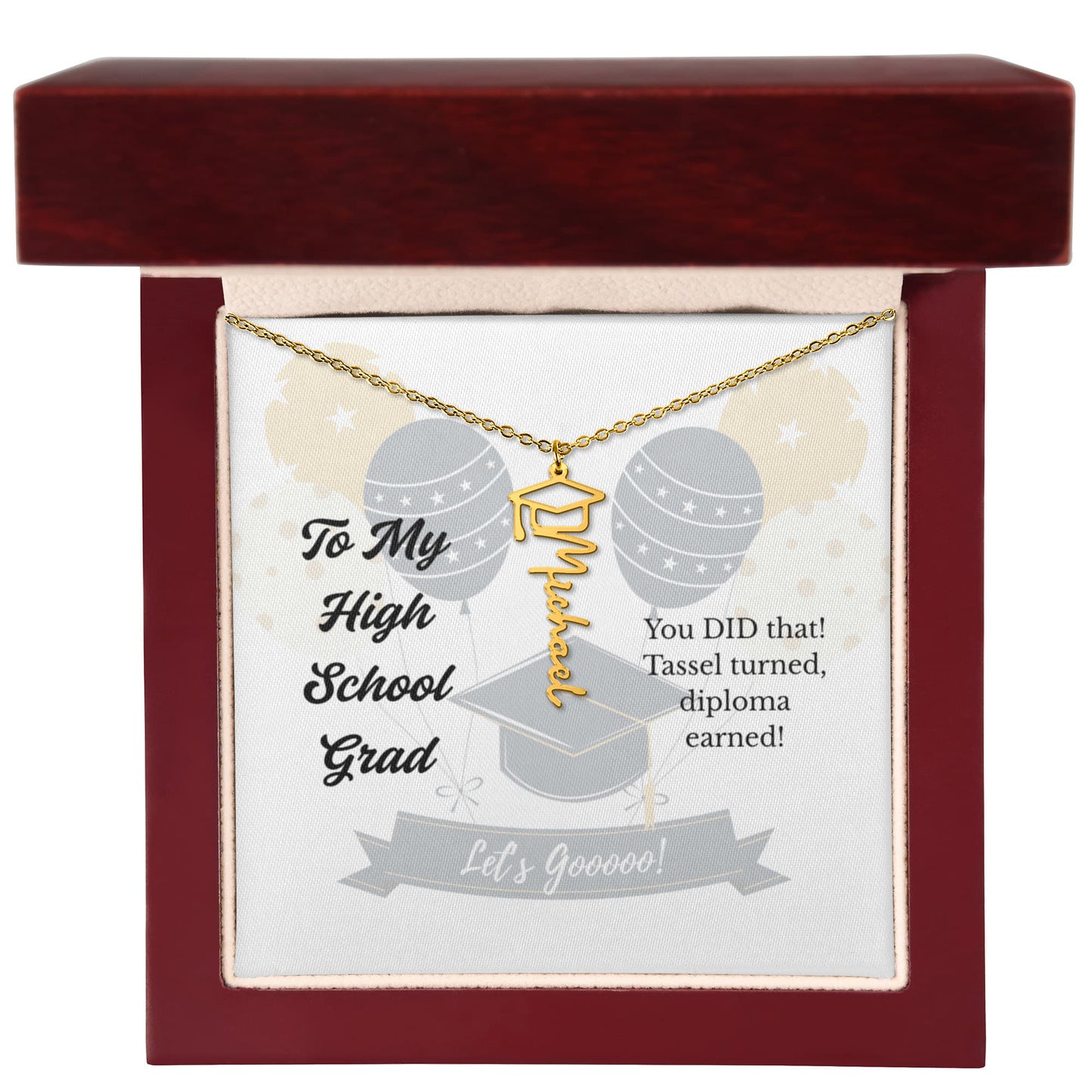 Custom Graduation Name Necklace To My High School Grad
