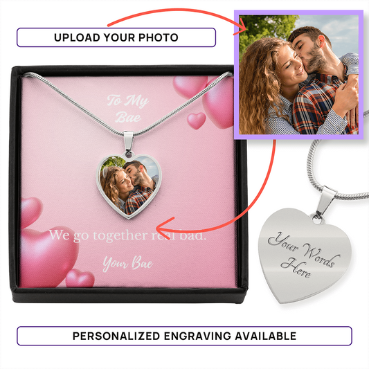 Personalized Engraved Heart Necklace w/Photo