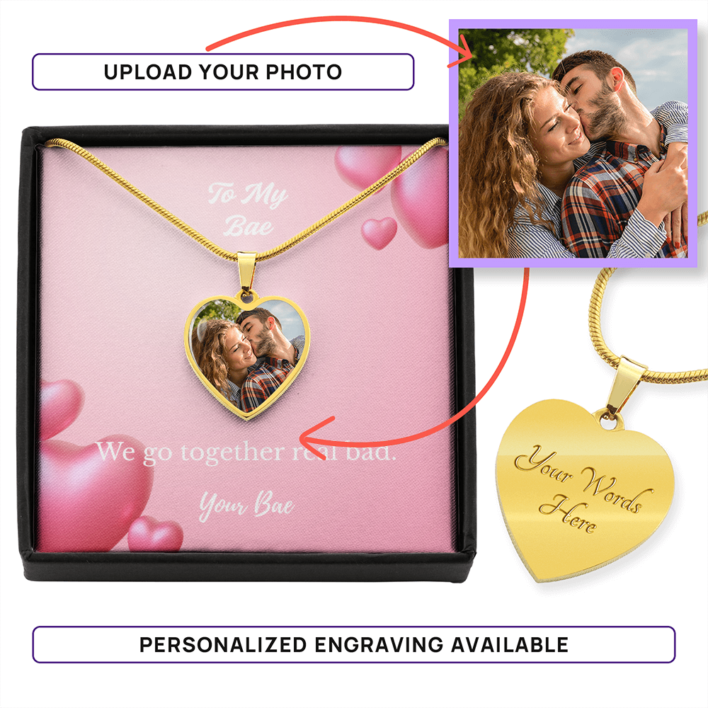Personalized Engraved Heart Necklace w/Photo