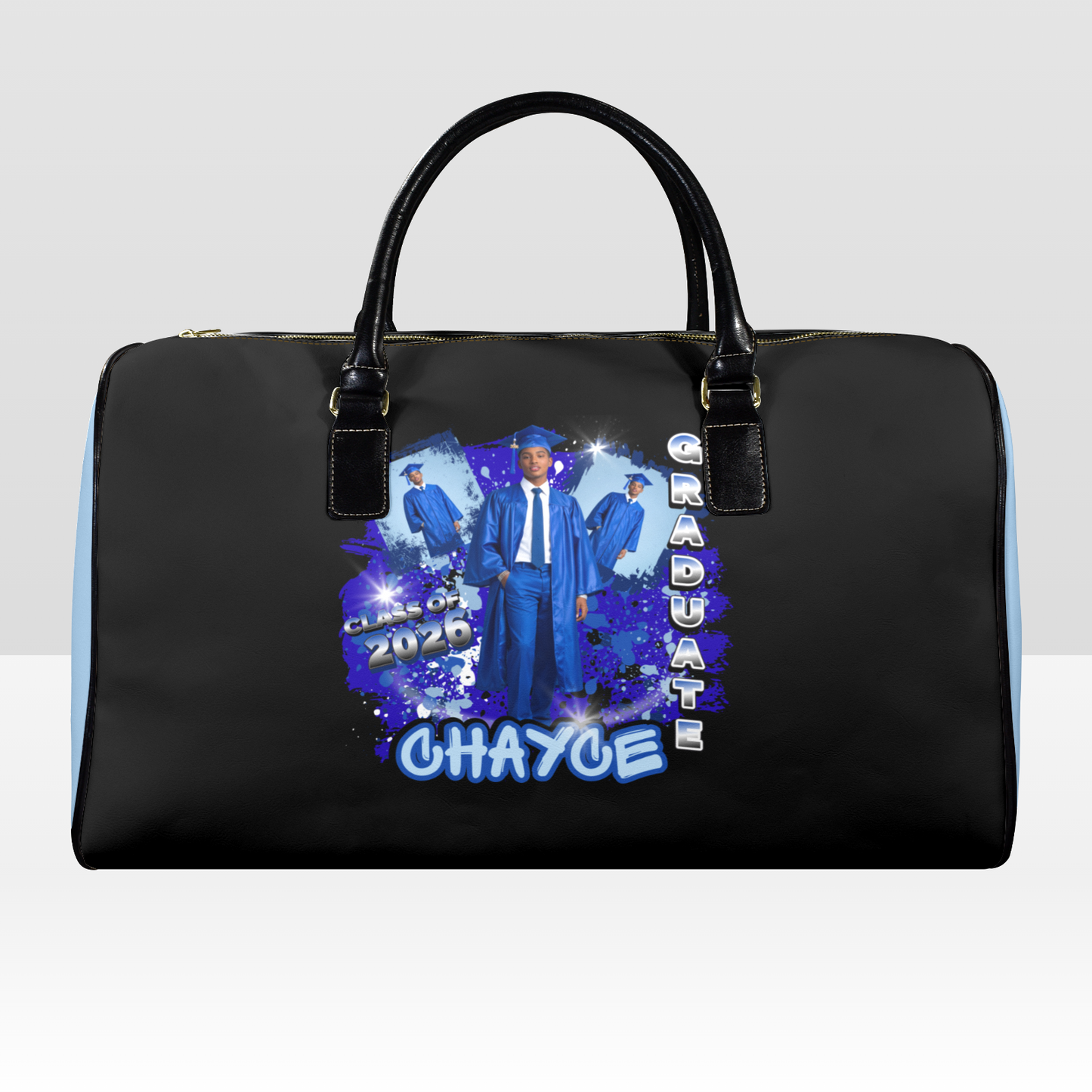 Custom Leather Grad Duffle Bag