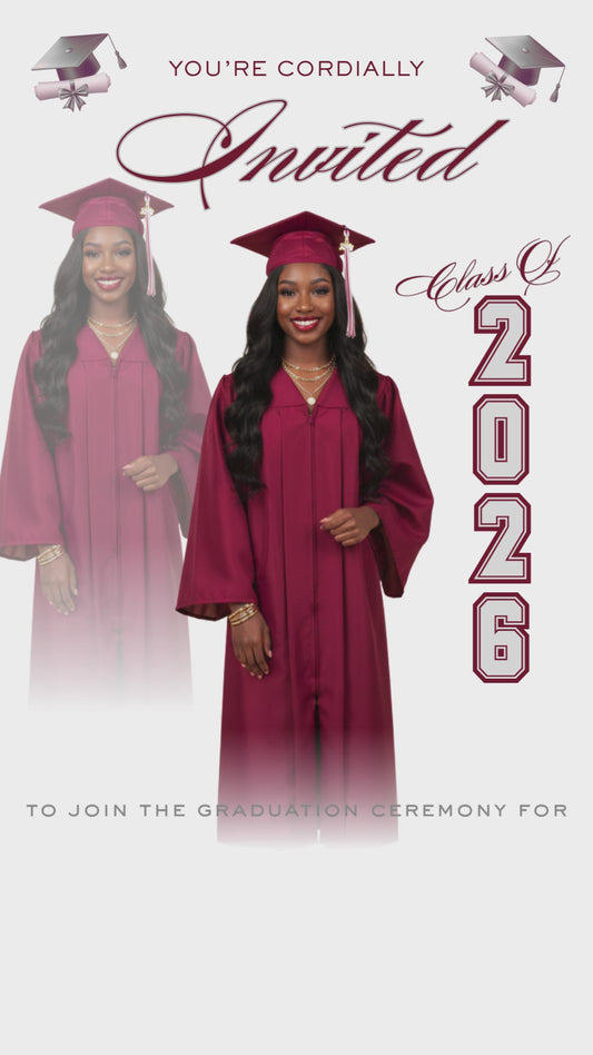 Custom Digital Graduation Invitation | 3-Page Video Invite (Music or No Music)
