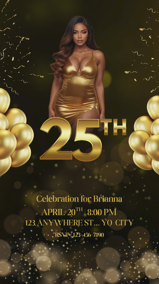 Custom Digital Birthday Invitation | 3-Page Video Invite Music Option